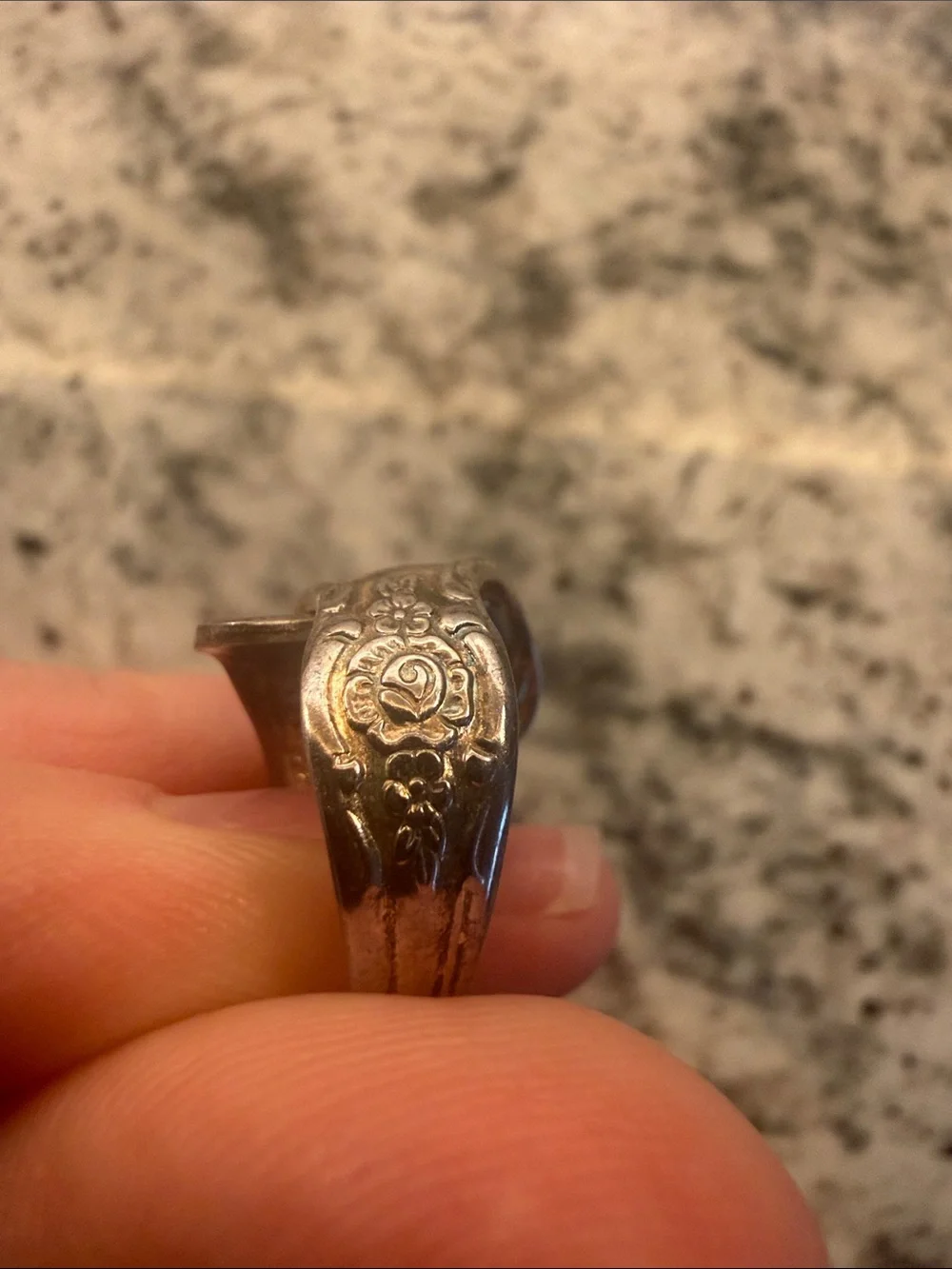 Floral Silver-Tone Spoon Ring - Women's Jewelry